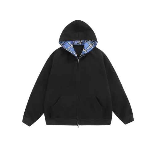 CHEQUERED LINE – ZIP HOODIE