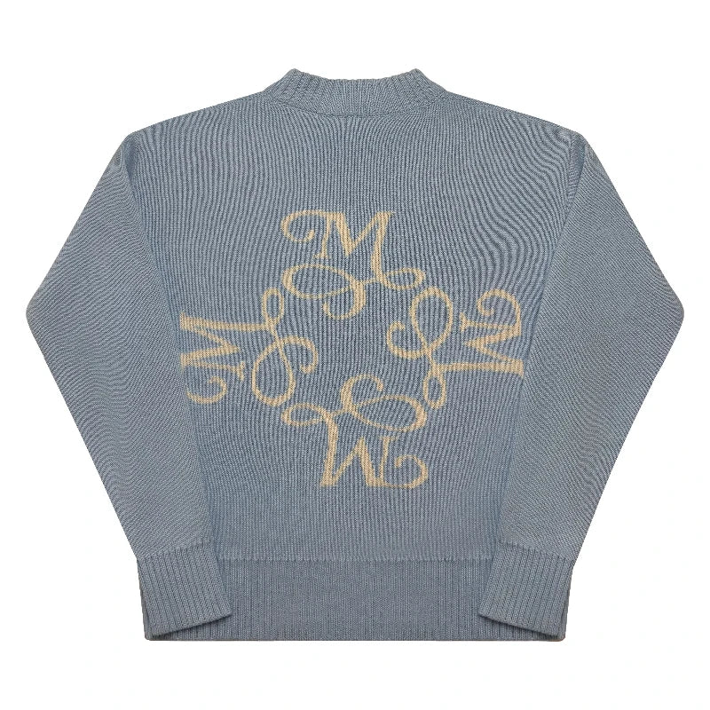 Pull en tricot bleu