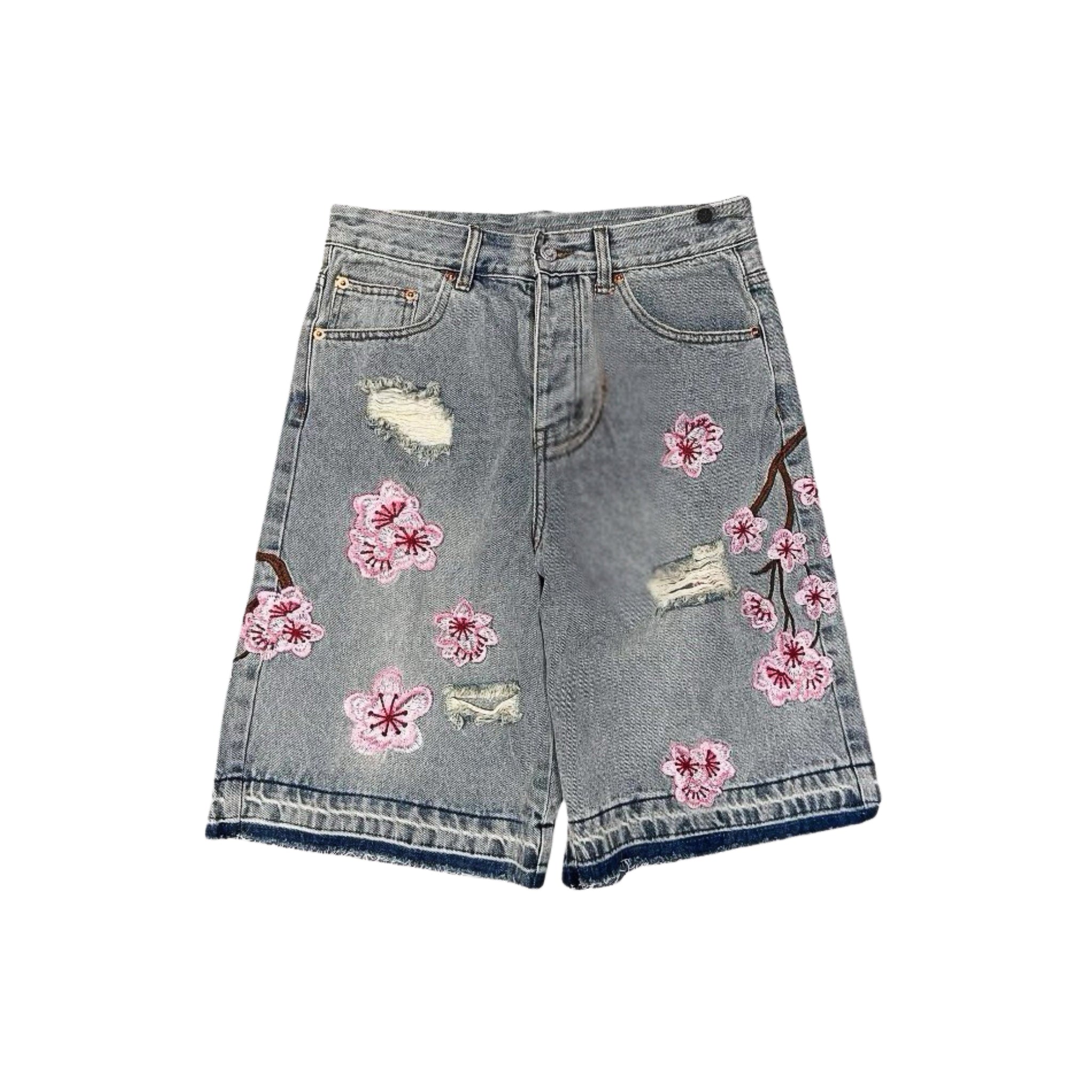 Flower Denim Shorts 3