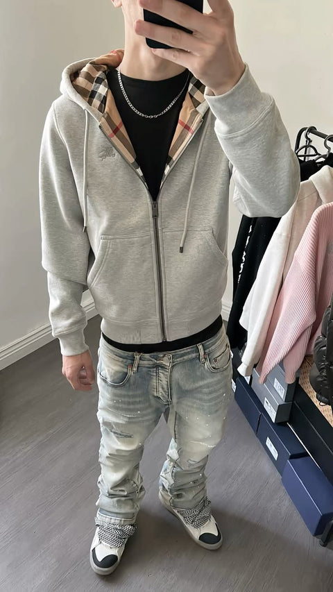CHECK– ZIP HOODIE