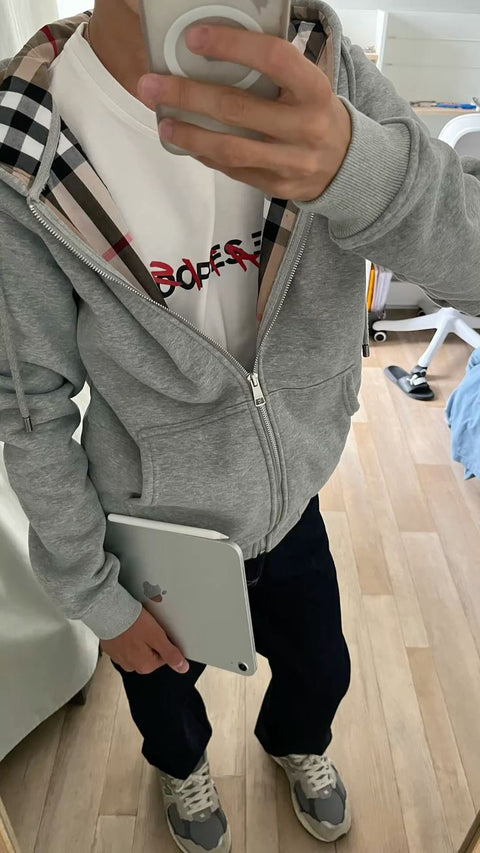 CHECK– ZIP HOODIE